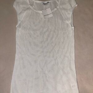 Liz‎ Claiborne White Mesh Top